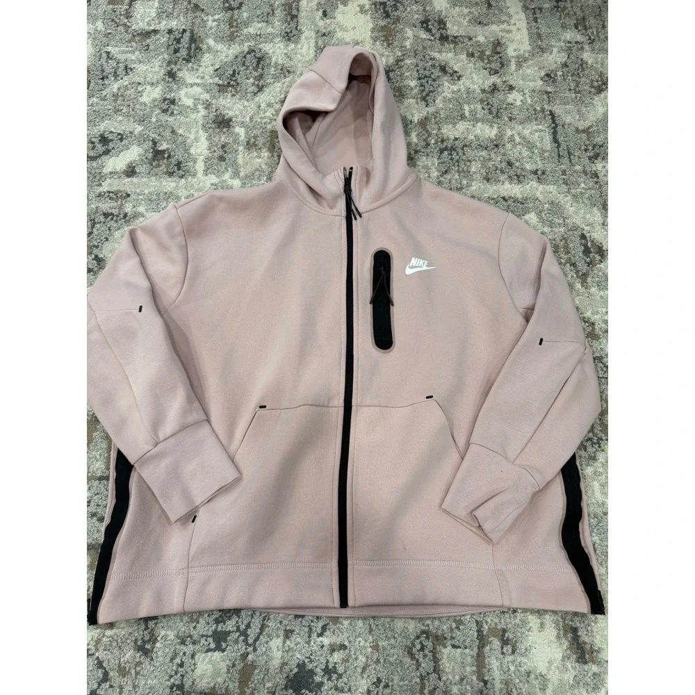 Nike Sportswear Tech Full‎ Zip Hoodie Pink Black DD5624-601 Women's Medium
